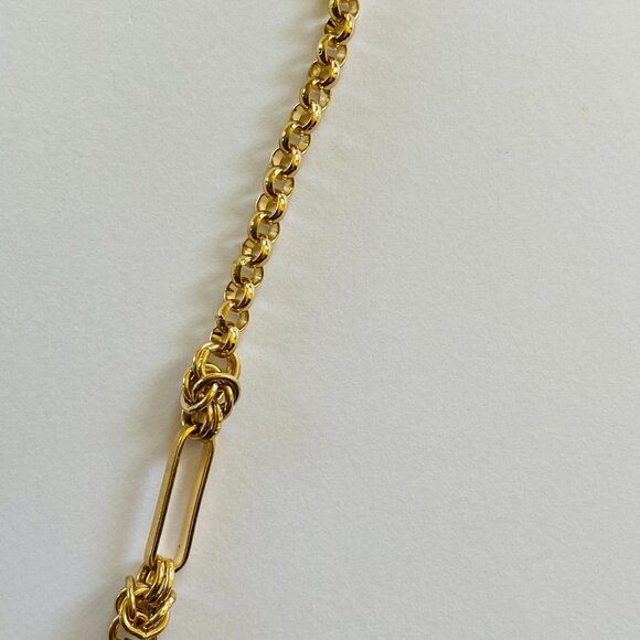 Chico's Gold Tone Large Pendant Statement Necklace Rolo Chain 18 inches - Picture 7 of 10